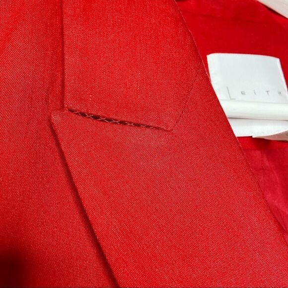 Leith Red Linen Blend Boyfriend Blazer - Picture 4 of 7